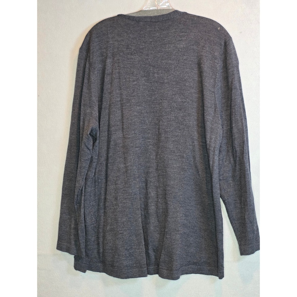 Doncaster Wool Cardigan Sweater Womens Charcoal Gray Open Front Knit 0000470 - Picture 8 of 8
